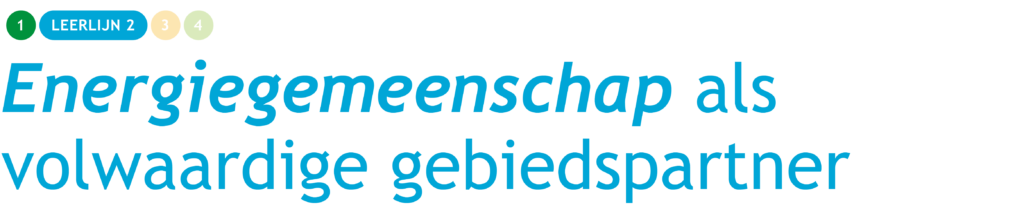 Programma Leerlijn 2. Energiegemeenschap als volwaardige gebiedspartner